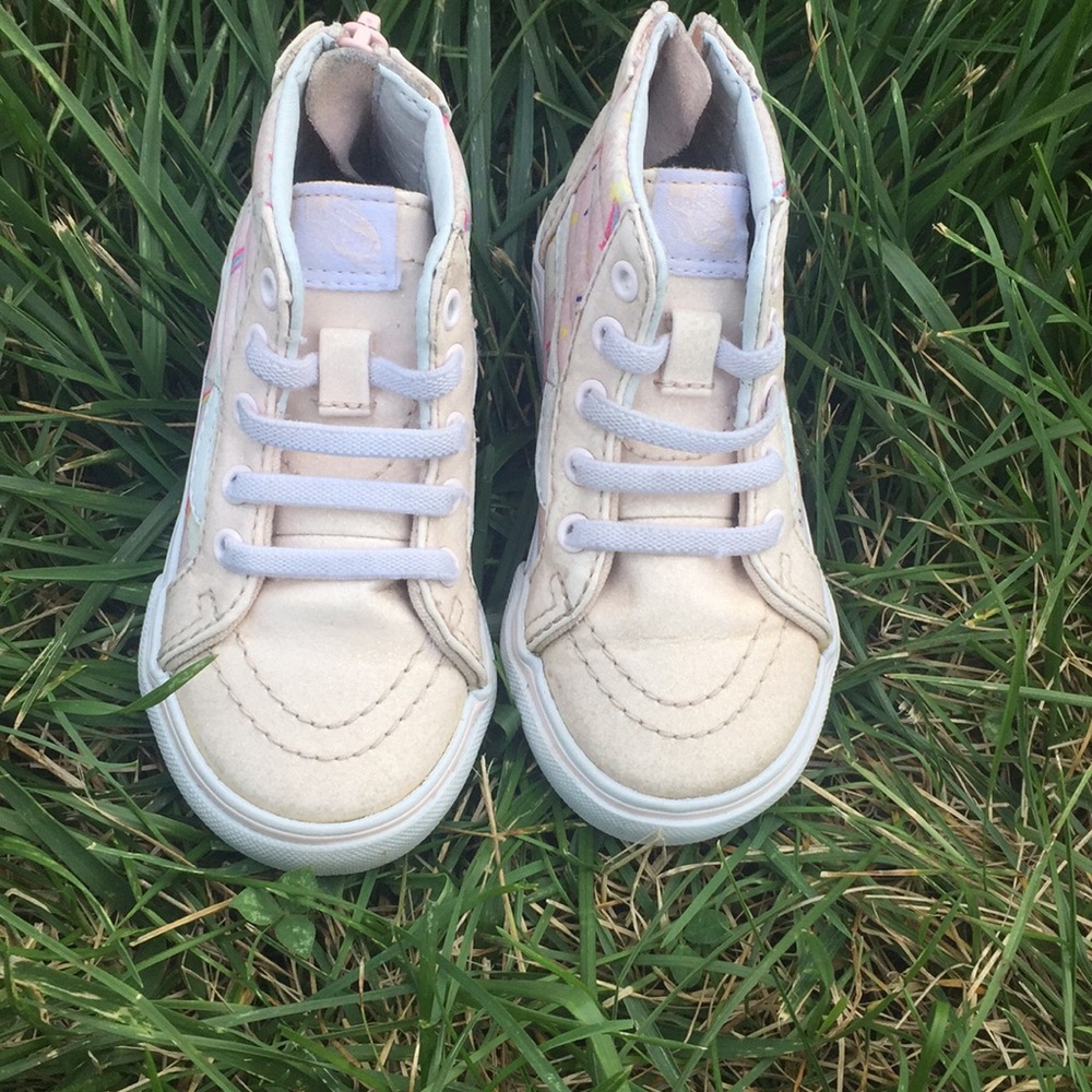 Pink unicorns and rainbow vans